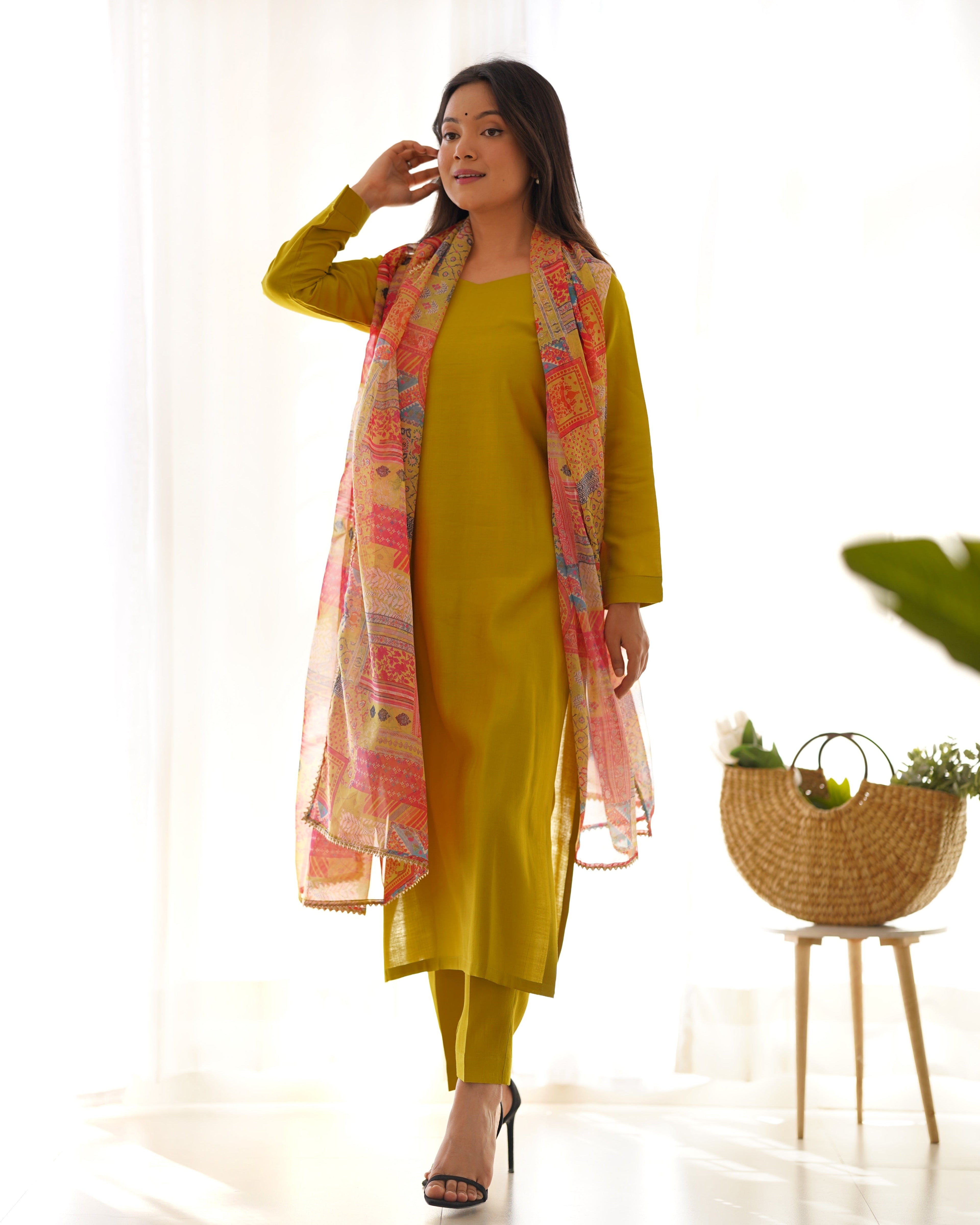 *PRESENTING NEW SUMMER WEAR AND OFFICE WEAR PURE SOFT HEAVY VISCOSE STRAIGHT FIT KURTA WITH DUPPTA SET,PENT READY TO WEAR*