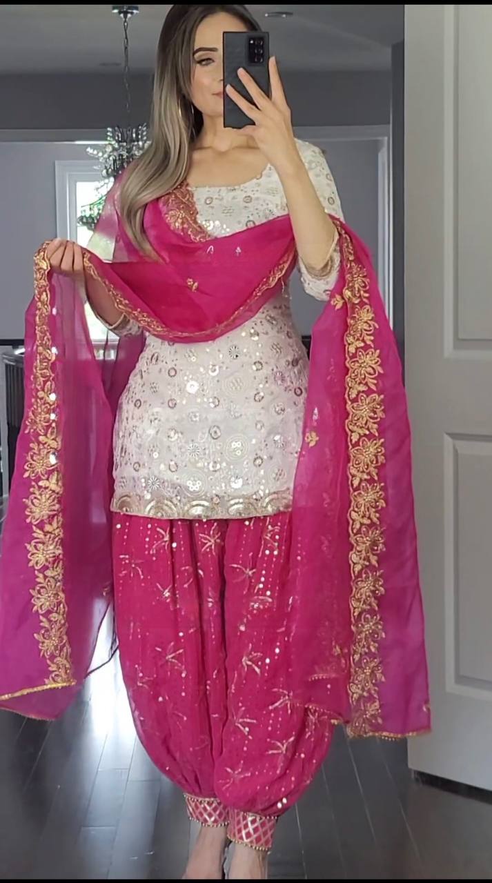 *Launching New Designer Party Wear Look Top ,Patiyala Salwar and Dupatta *